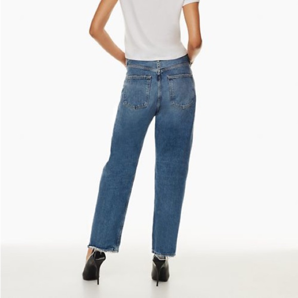 Agolde Women's Cropped Straight-Leg Jeans in Medium Blue
